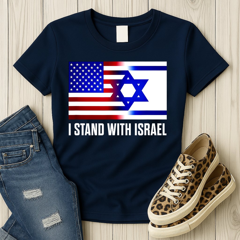 I Stand With Israel Us Israel Flag Support Israel Jerusalem Womens T-Shirt