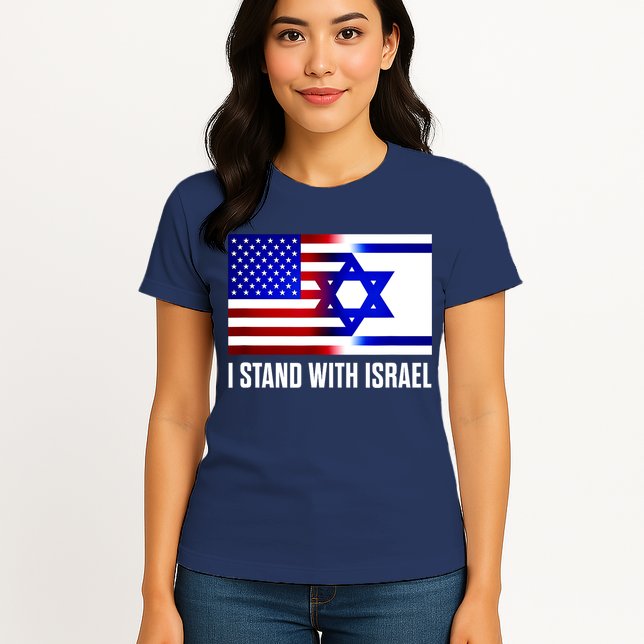 I Stand With Israel Us Israel Flag Support Israel Jerusalem Womens T-Shirt