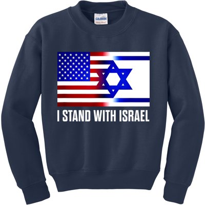 I Stand With Israel Us Israel Flag Support Israel Jerusalem Kids Sweatshirt