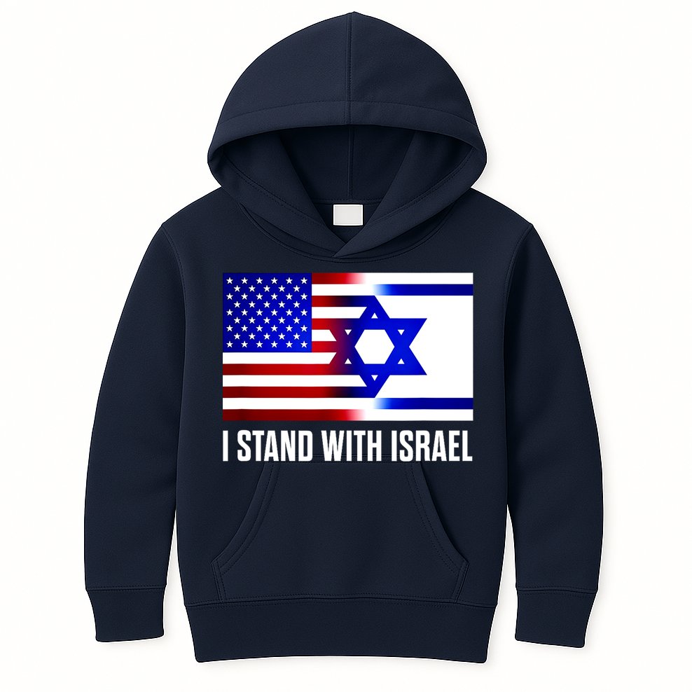 I Stand With Israel Us Israel Flag Support Israel Jerusalem Kids Hoodie