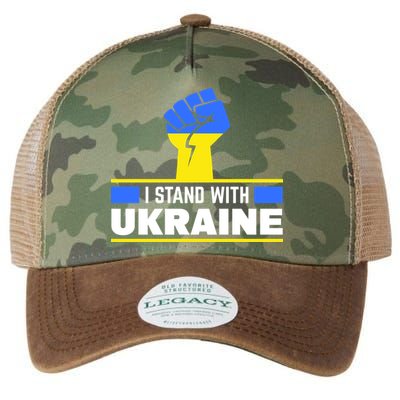 I Stand With Ukraine Support Love Peace Fist Legacy Tie Dye Trucker Hat