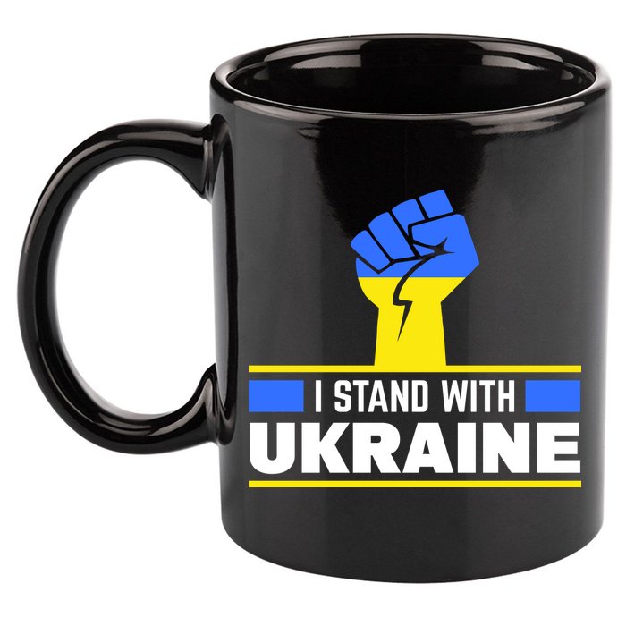 I Stand With Ukraine Support Love Peace Fist 11oz C Handle Ceramic Mug