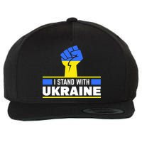 I Stand With Ukraine Support Love Peace Fist Wool Snapback Cap