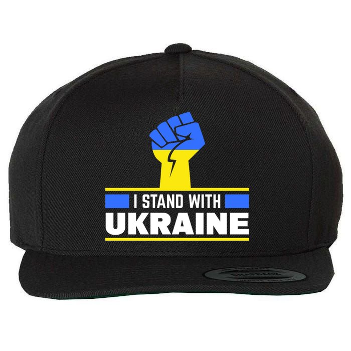 I Stand With Ukraine Support Love Peace Fist Wool Snapback Cap