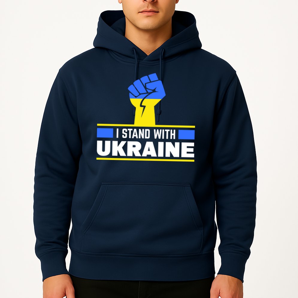 I Stand With Ukraine Support Love Peace Fist Hoodie