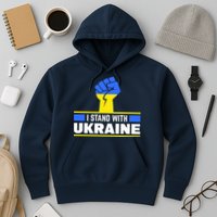 I Stand With Ukraine Support Love Peace Fist Hoodie