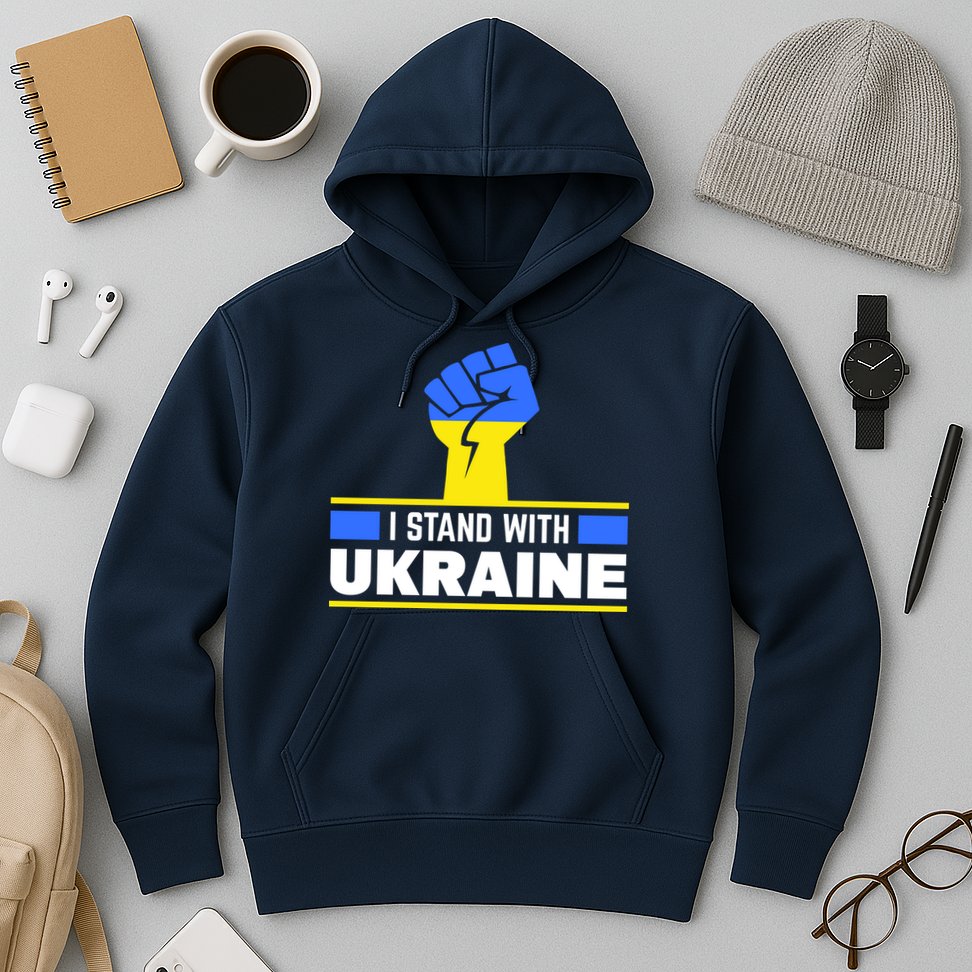 I Stand With Ukraine Support Love Peace Fist Hoodie