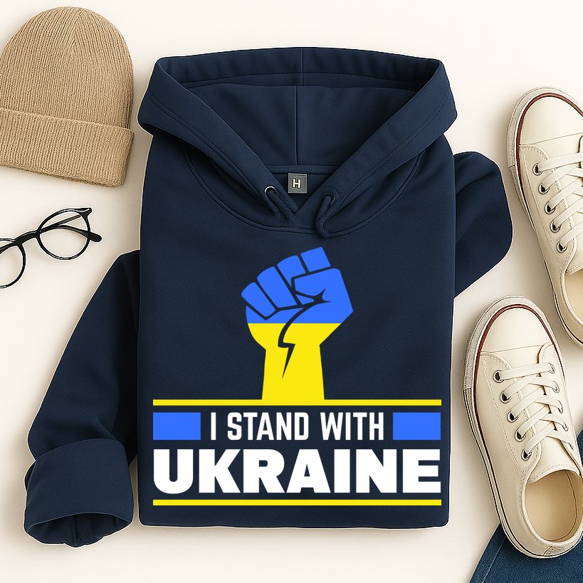 I Stand With Ukraine Support Love Peace Fist Hoodie