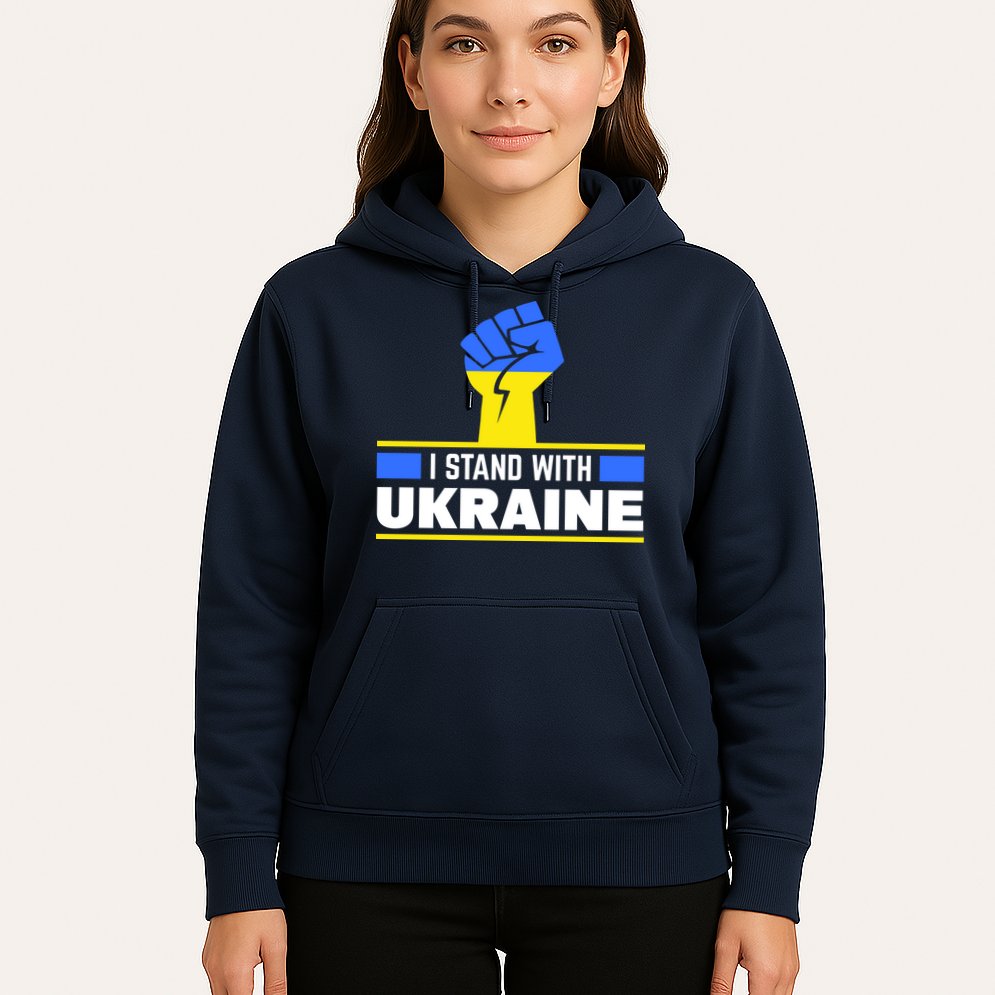 I Stand With Ukraine Support Love Peace Fist Hoodie