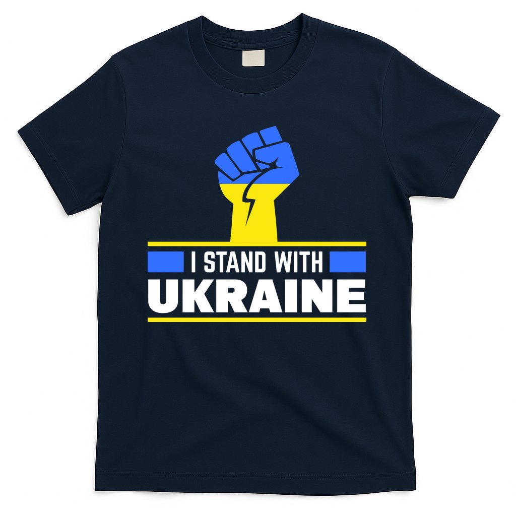 I Stand With Ukraine Support Love Peace Fist T-Shirt
