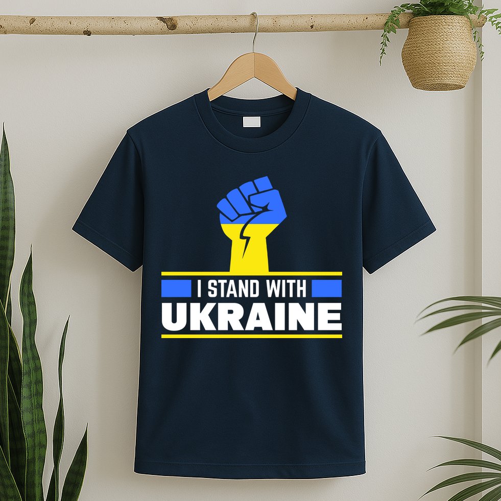 I Stand With Ukraine Support Love Peace Fist T-Shirt