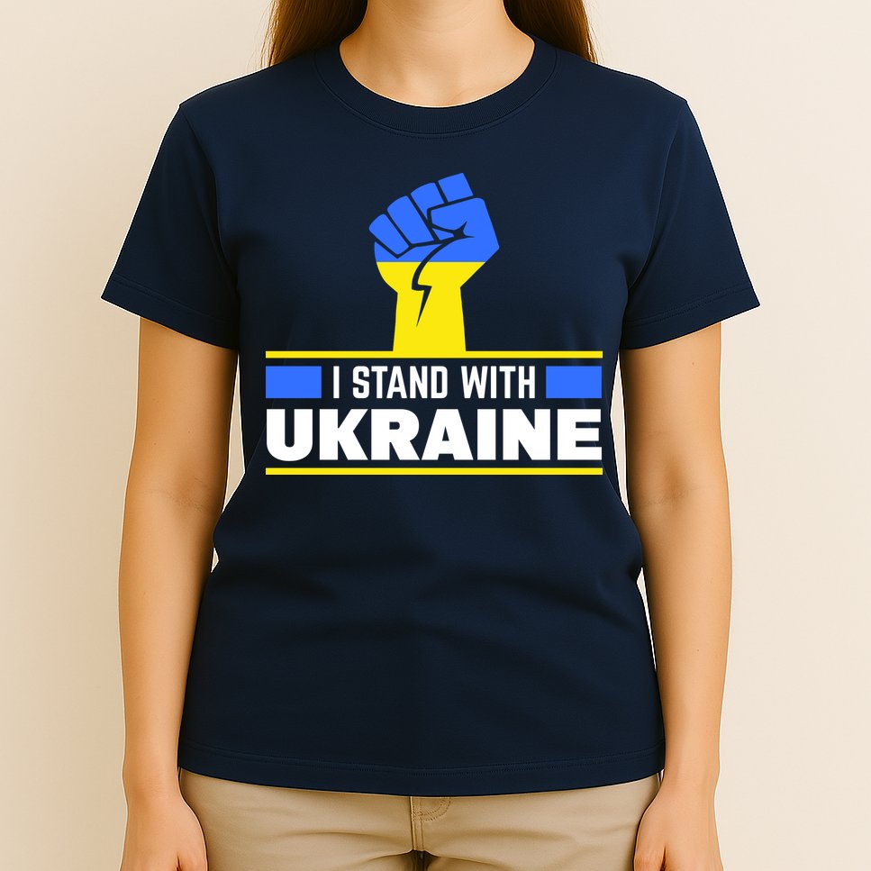 I Stand With Ukraine Support Love Peace Fist T-Shirt