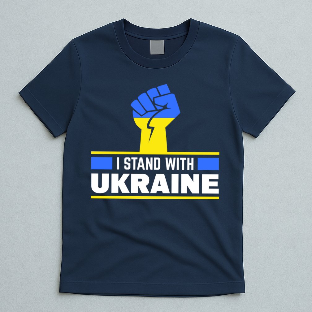 I Stand With Ukraine Support Love Peace Fist T-Shirt
