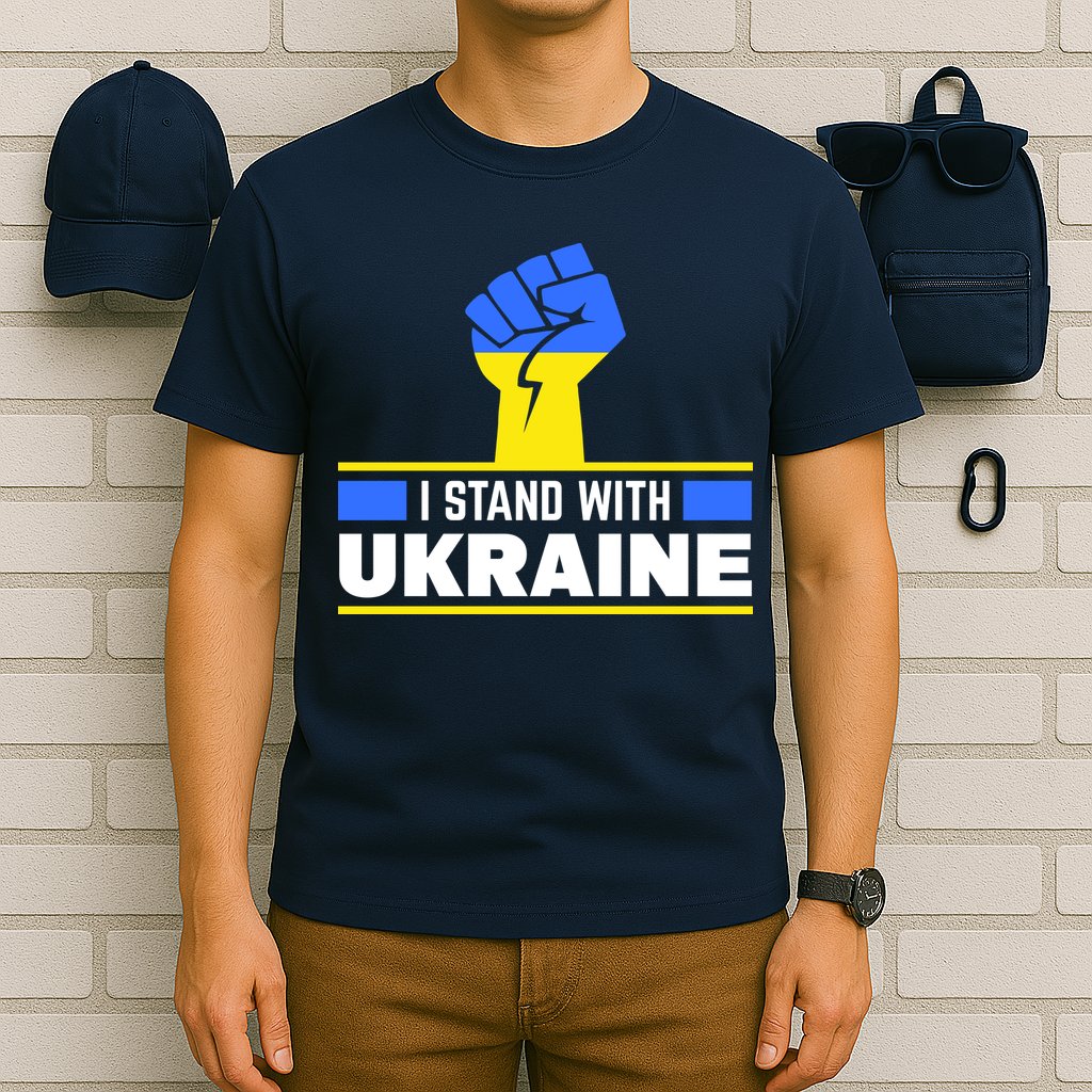 I Stand With Ukraine Support Love Peace Fist T-Shirt