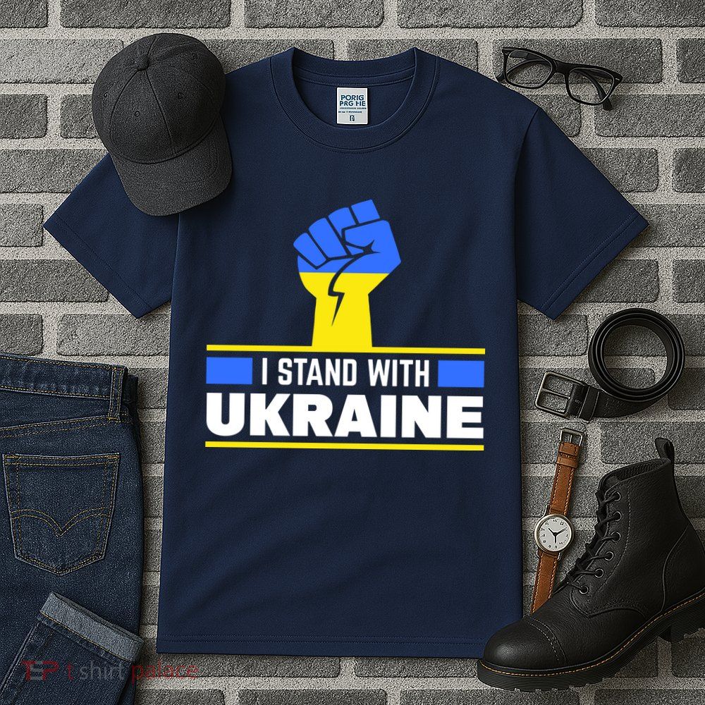 I Stand With Ukraine Support Love Peace Fist Tall T-Shirt