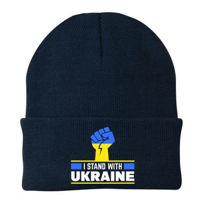 I Stand With Ukraine Support Love Peace Fist Beanie
