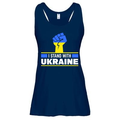 I Stand With Ukraine Support Love Peace Fist Ladies Essential Flowy Tank