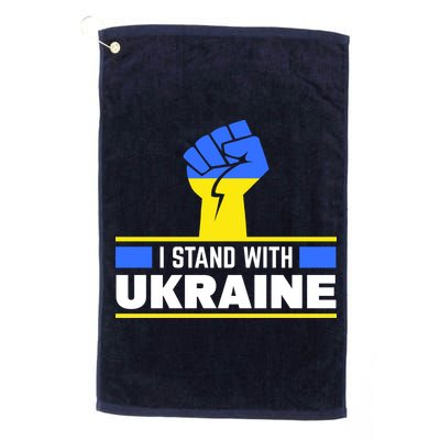 I Stand With Ukraine Support Love Peace Fist Golf Towel