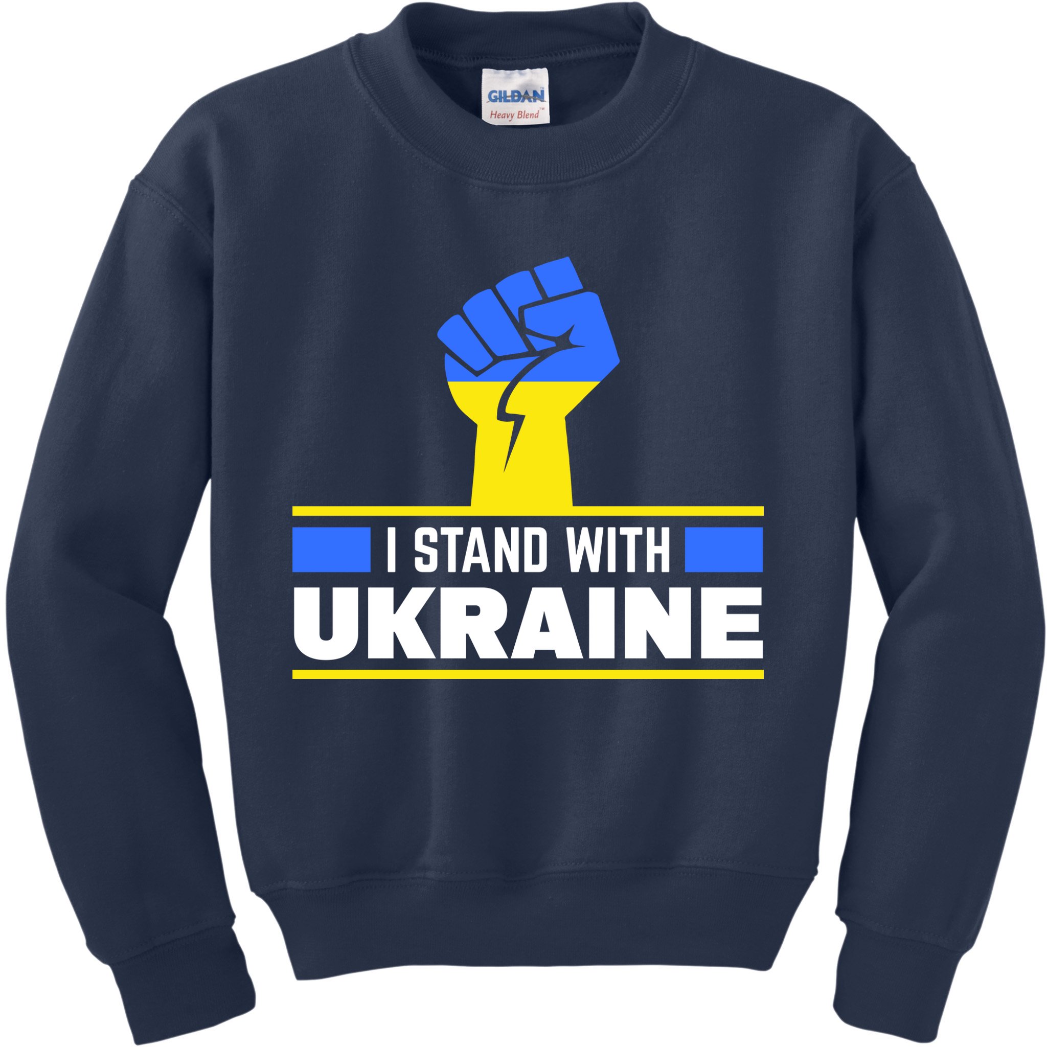 I Stand With Ukraine Support Love Peace Fist Kids Sweatshirt