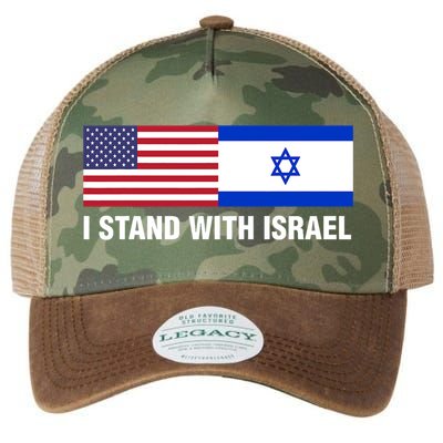 I Stand With Israel American Flag Israeli Flag Legacy Tie Dye Trucker Hat