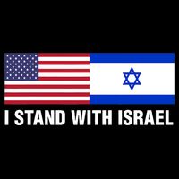 I Stand With Israel American Flag Israeli Flag Flexfit Unipanel Trucker Cap