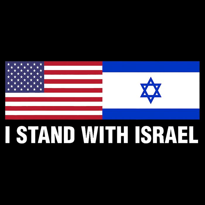 I Stand With Israel American Flag Israeli Flag Flexfit Unipanel Trucker Cap