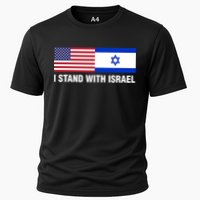 I Stand With Israel American Flag Israeli Flag Cooling Performance Crew T-Shirt