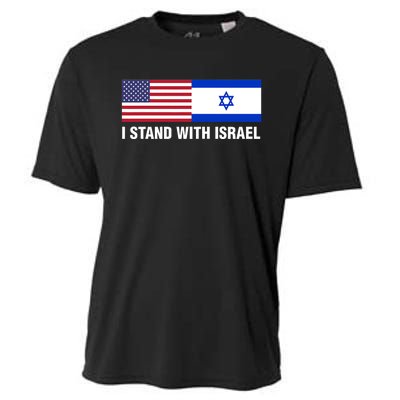 I Stand With Israel American Flag Israeli Flag Cooling Performance Crew T-Shirt