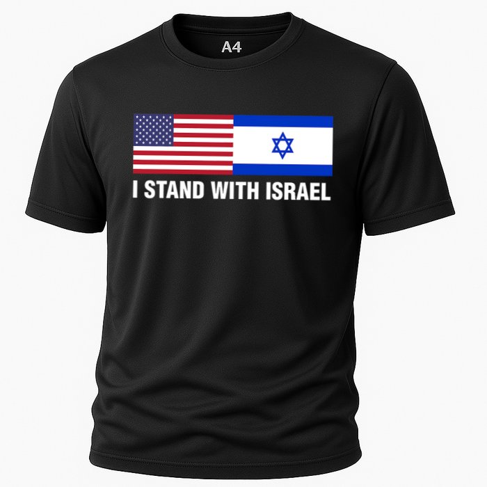 I Stand With Israel American Flag Israeli Flag Cooling Performance Crew T-Shirt