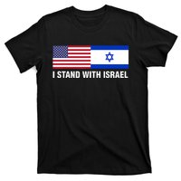 I Stand With Israel American Flag Israeli Flag T-Shirt