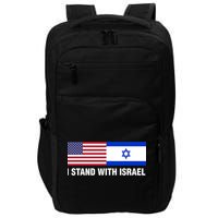 I Stand With Israel American Flag Israeli Flag Impact Tech Backpack