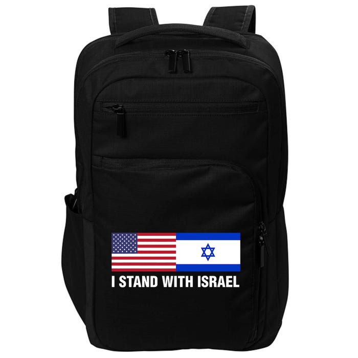I Stand With Israel American Flag Israeli Flag Impact Tech Backpack