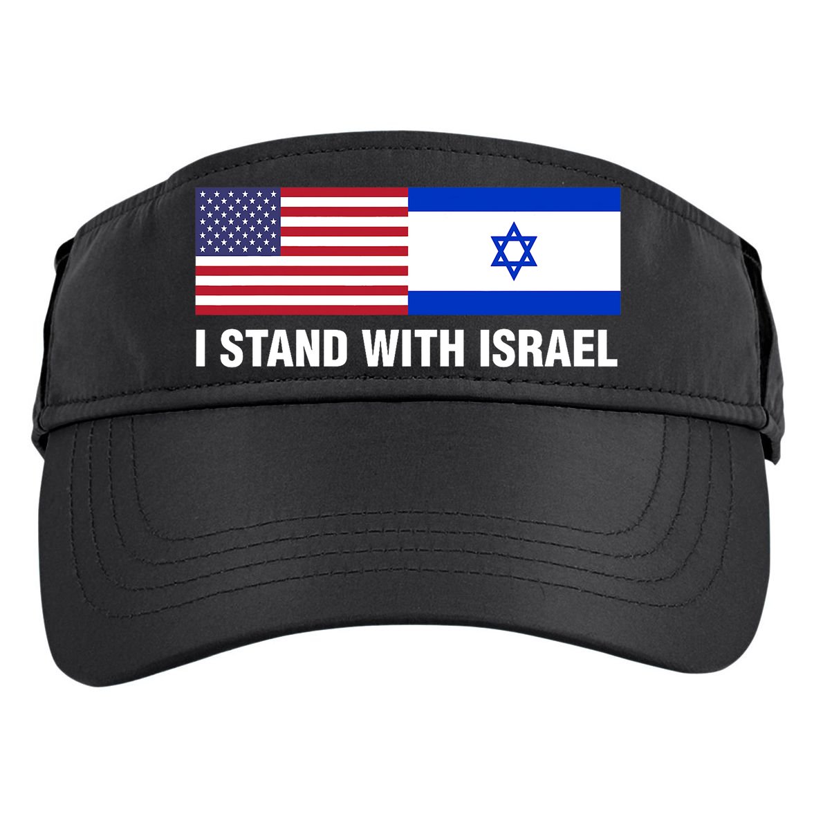 I Stand With Israel American Flag Israeli Flag Adult Drive Performance Visor