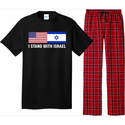 I Stand With Israel American Flag Israeli Flag Pajama Set