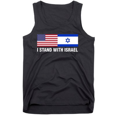 I Stand With Israel American Flag Israeli Flag Tank Top