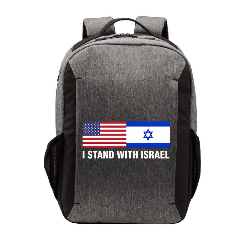I Stand With Israel American Flag Israeli Flag Vector Backpack