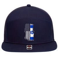 I Stand With Israel Usa Israel Flags 7 Panel Mesh Trucker Snapback Hat