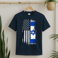 I Stand With Israel Usa Israel Flags T-Shirt