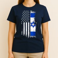 I Stand With Israel Usa Israel Flags T-Shirt