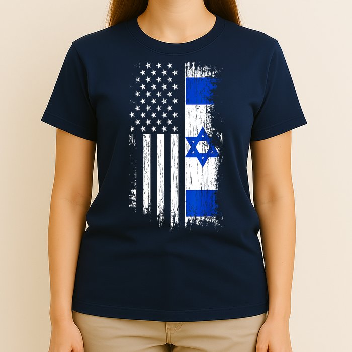 I Stand With Israel Usa Israel Flags T-Shirt