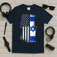 I Stand With Israel Usa Israel Flags T-Shirt