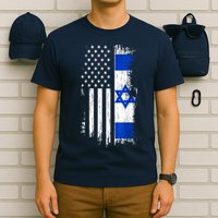 I Stand With Israel Usa Israel Flags T-Shirt