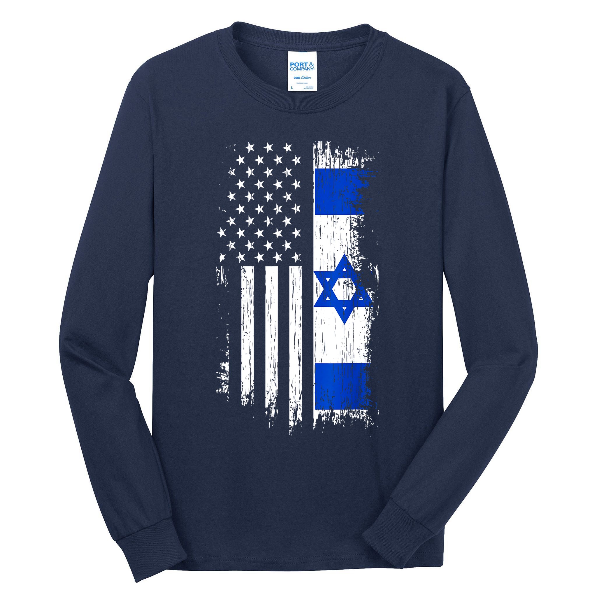 I Stand With Israel Usa Israel Flags Tall Long Sleeve T-Shirt