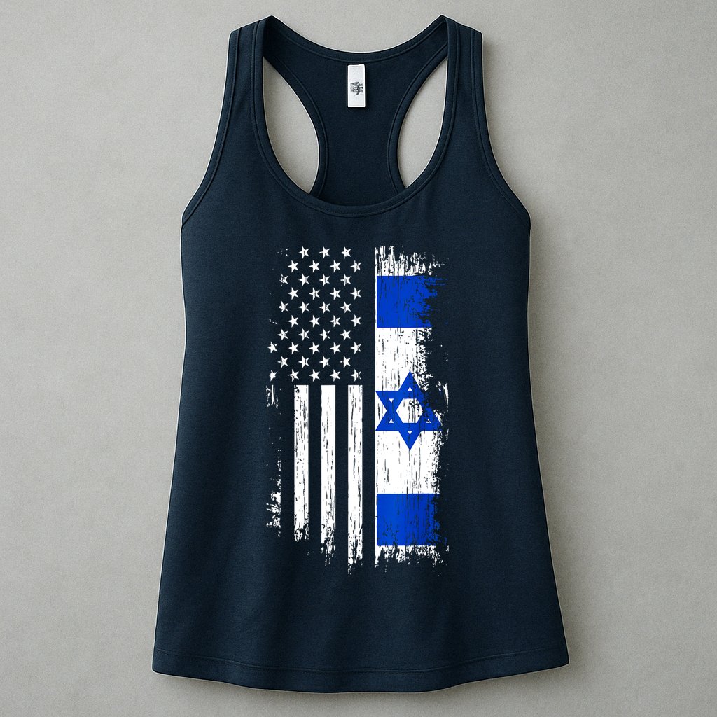 I Stand With Israel Usa Israel Flags Womens Tank Top