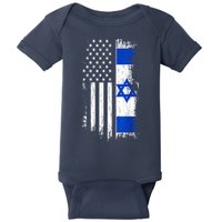 I Stand With Israel Usa Israel Flags Baby Bodysuit