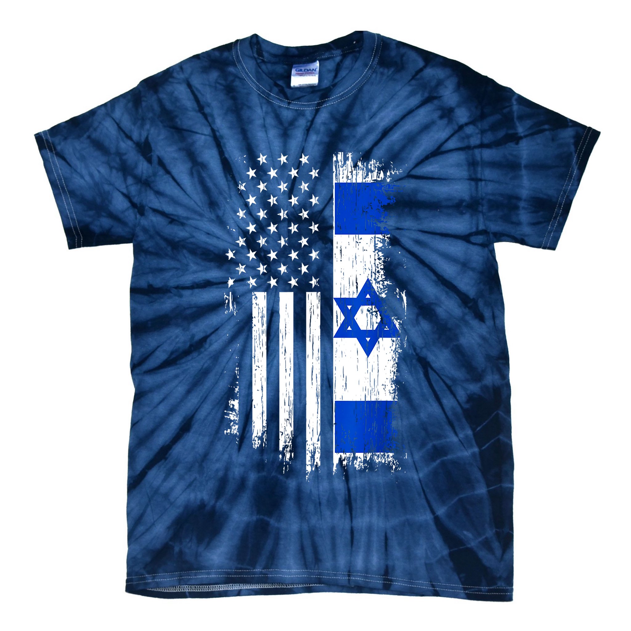 I Stand With Israel Usa Israel Flags Tie-Dye T-Shirt