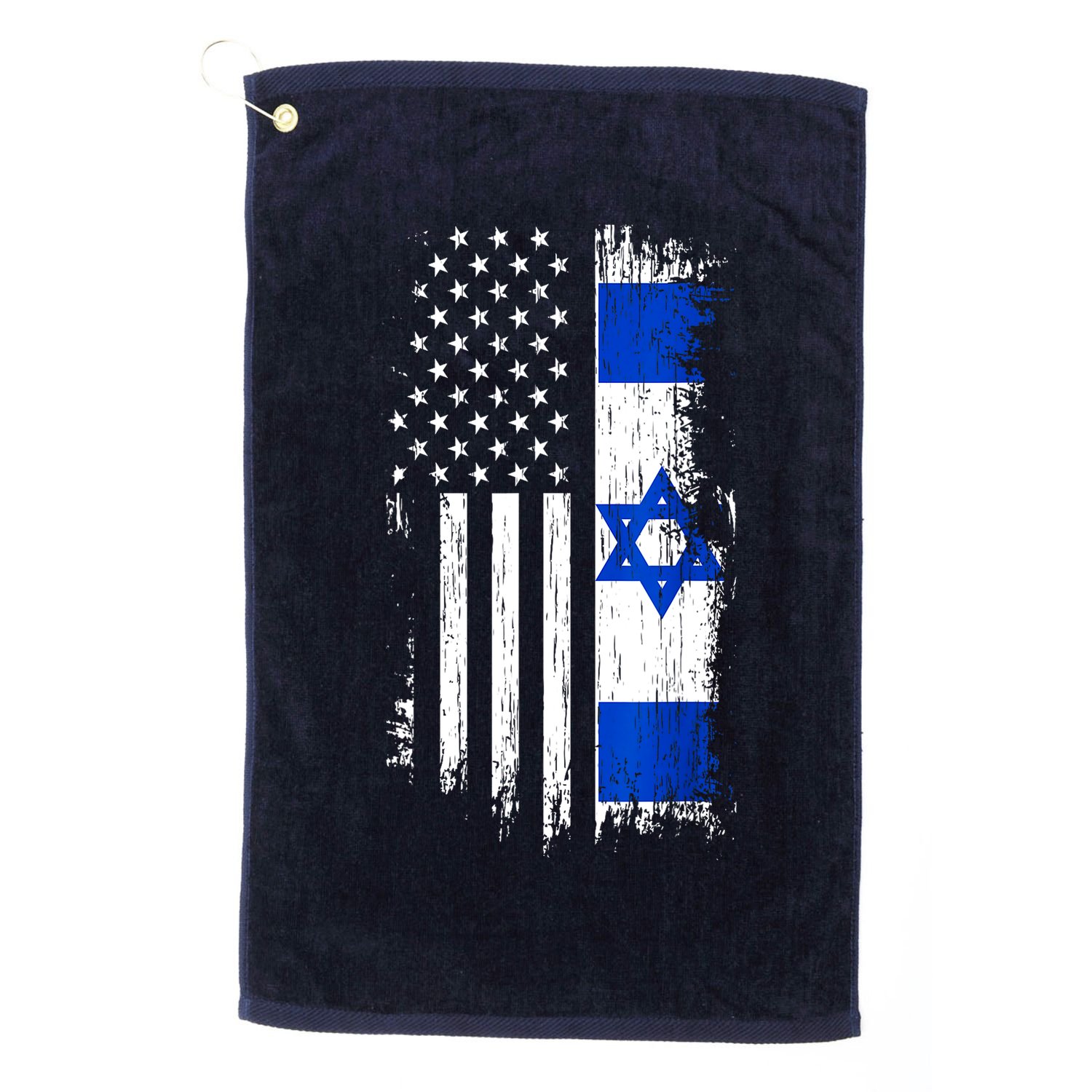 I Stand With Israel Usa Israel Flags Golf Towel