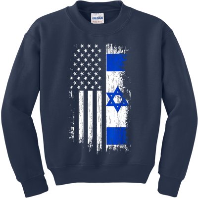 I Stand With Israel Usa Israel Flags Kids Sweatshirt