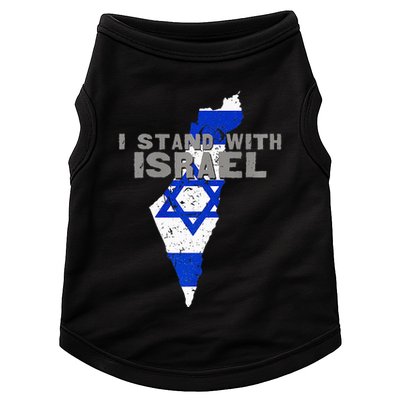 I Stand With Israel Map Flag Jerusalem Hebrew Jew Israelite Doggie Tank