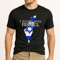 I Stand With Israel Map Flag Jerusalem Hebrew Jew Israelite Cooling Performance Crew T-Shirt